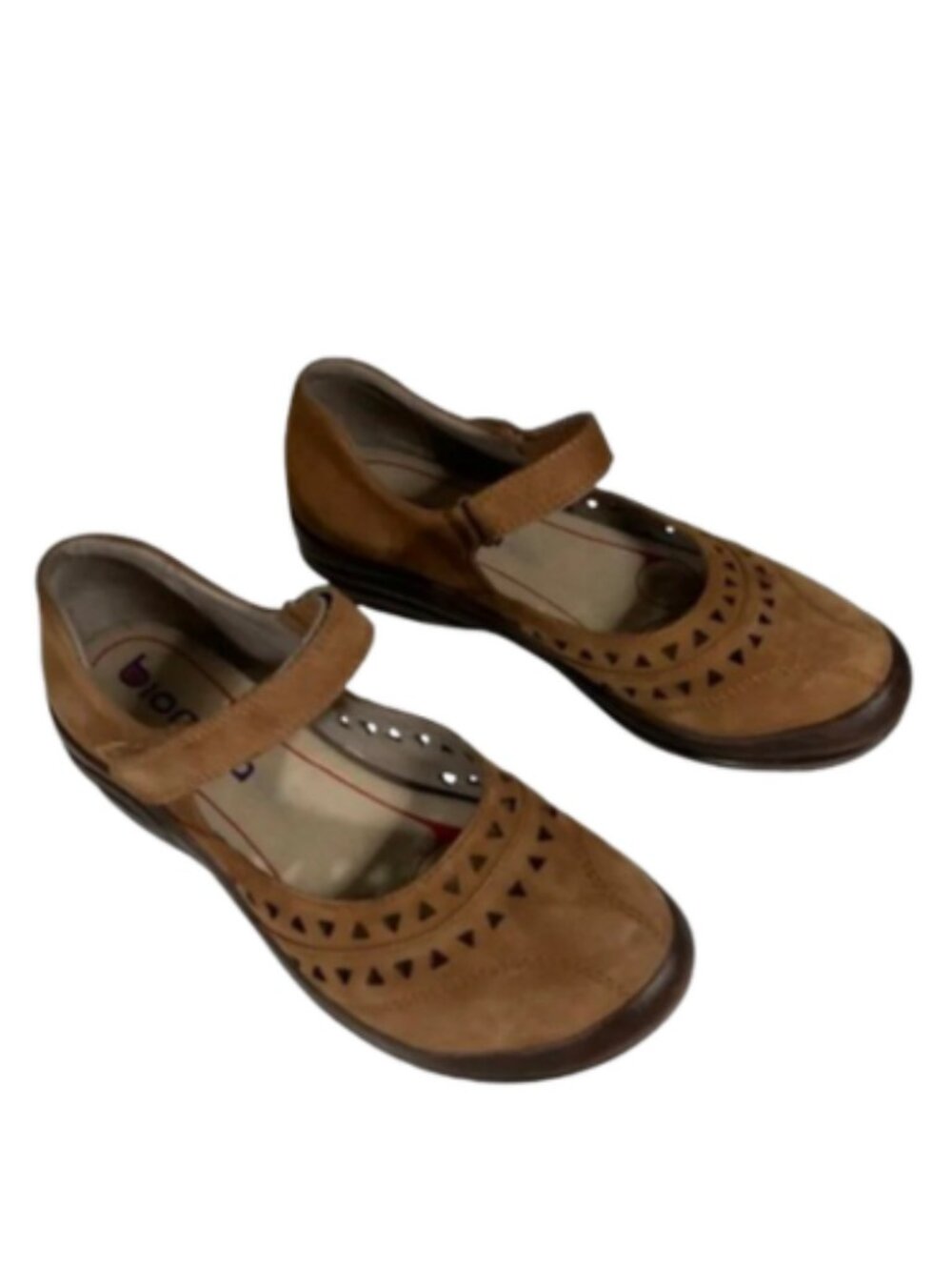 Bionica Suede Mary Jane Shoes Matia Brown No Slip Soles Comfort Insoles, sz 9